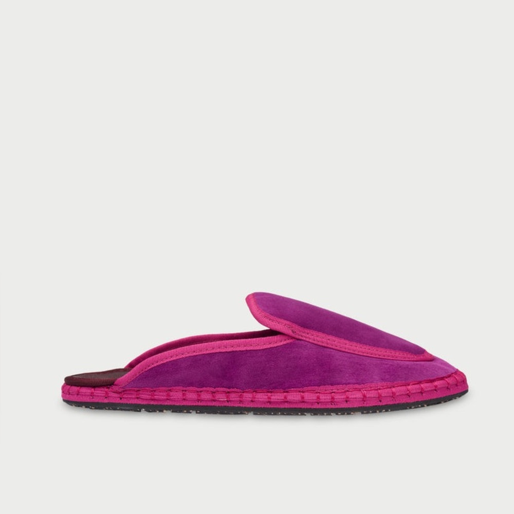 ✨ Flabelus “Bruna” Magenta Velvet Mule Flats | Size 39 EU | NIB